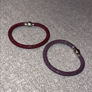 Elegant Women's Bracelet Set - Red and Purple